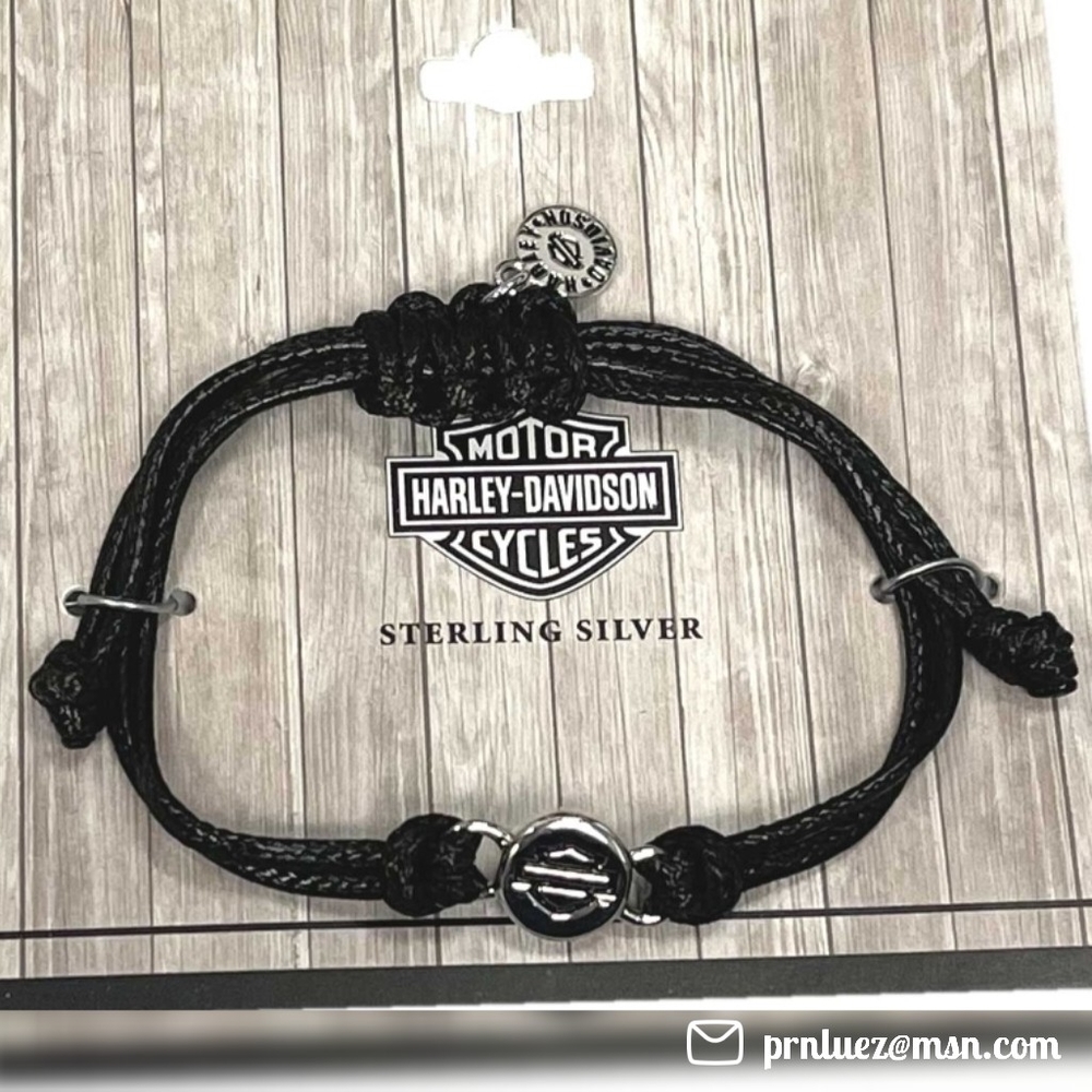 Harley Davidson Women's Bar & Shield Outline Cord Bracelet - Picture 6 of 8